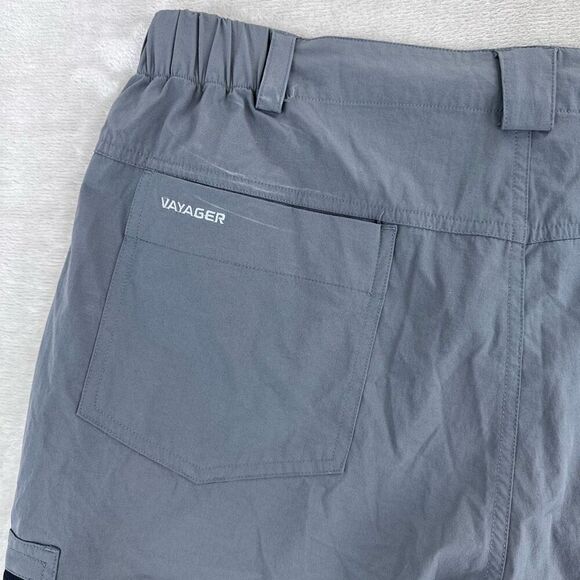 VOYAGER Shorts Mens XL Grey Travel Tech Cargo Nylon Comfort Stretch Hiking Short - Picture 3 of 9